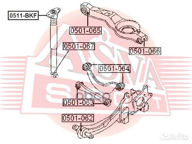 Опора амортизатора 0511-BKF asva