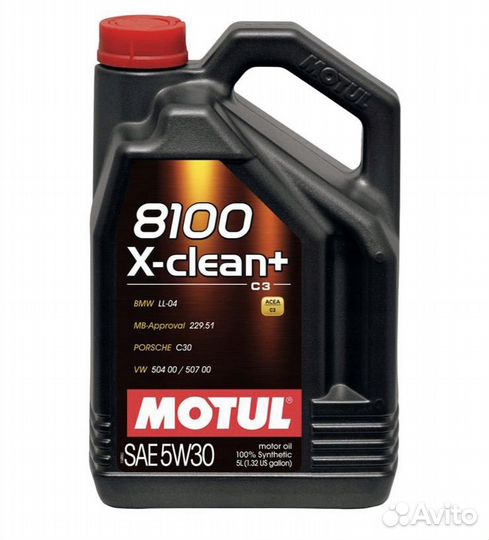 Моторное масло Motul 8100 X-Clean+ 5W30 5л + 1л