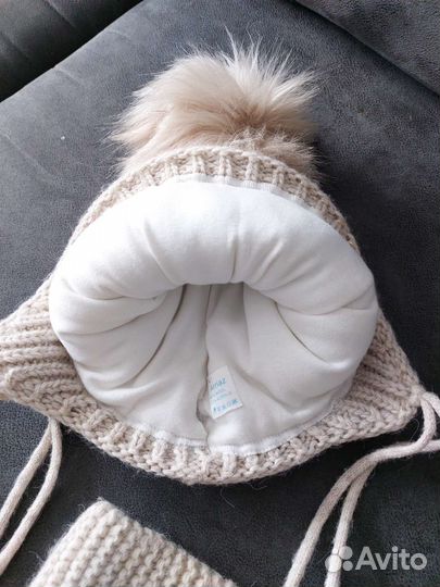 Зимний комплект шапка и снуд для девочки