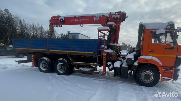 Бортовой грузовик КАМАЗ 65115 с КМУ Kanglim, 2021