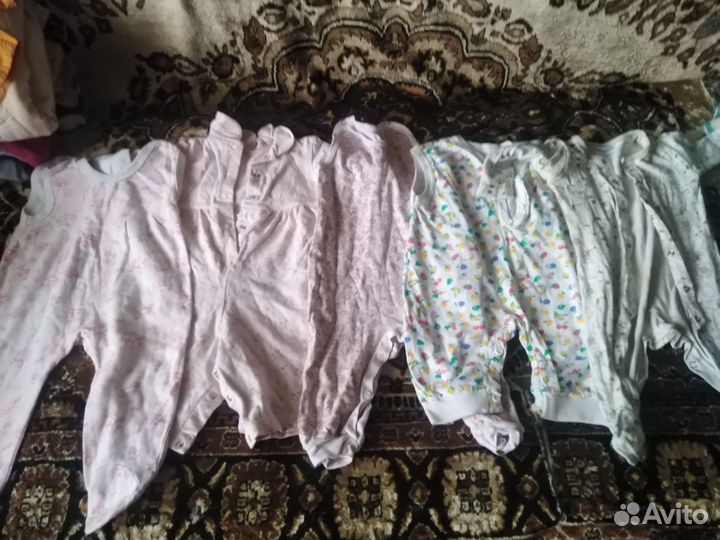 Большой пакет вещей на девочку от рождения до 12 м