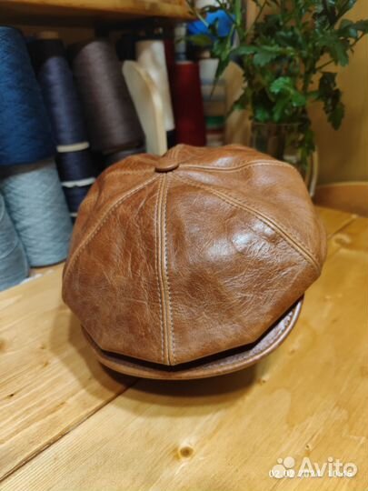 Кепка кожаная хулиганка