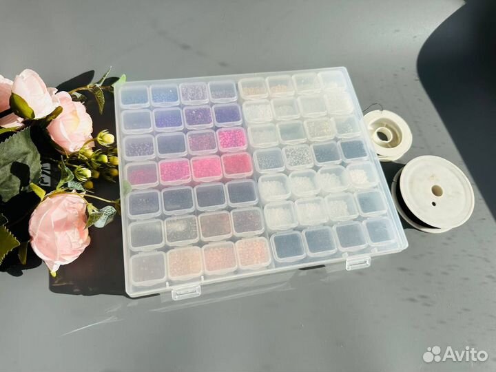 Набор бисера, леска, проволока