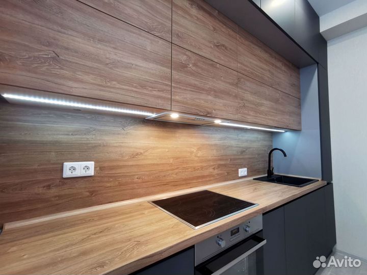 Прямая кухня мдф фасады