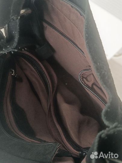 Сумка женская натуральная замша черная