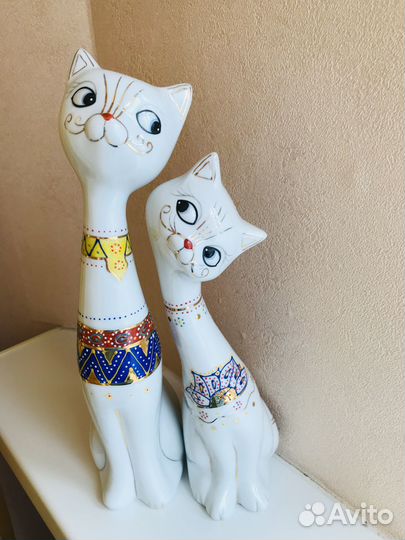 Фигура Коты влюбленные, белые, 31,5см