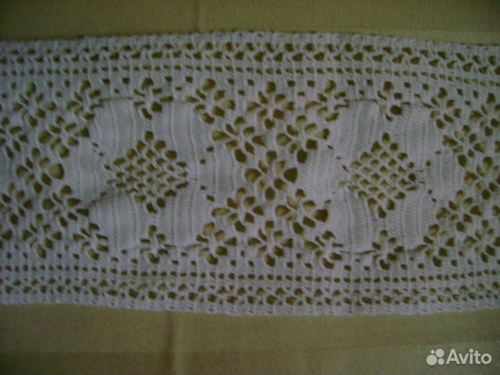 Старинное кружево вязаное крючком х/б