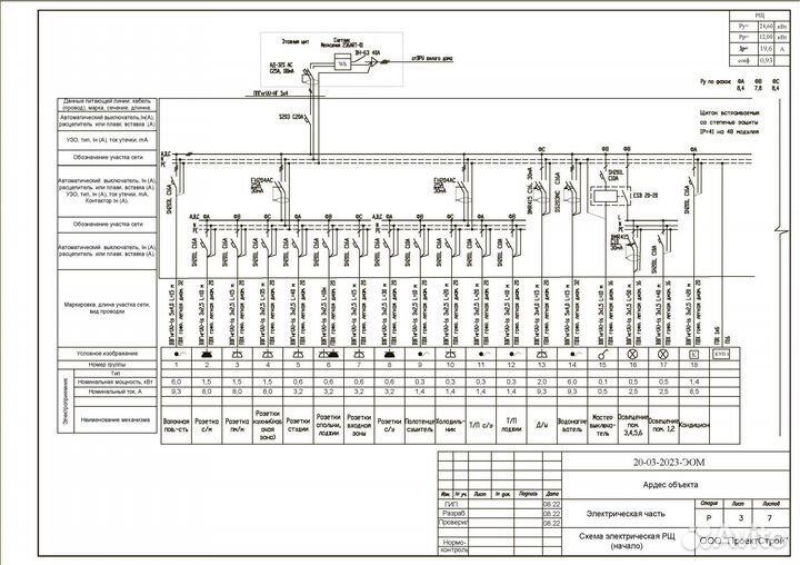Проектирование электроснабжения квартир