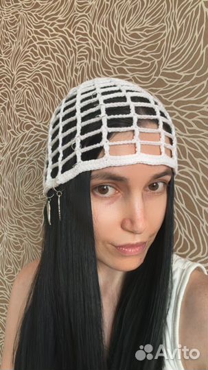 Шапка сетка кроше