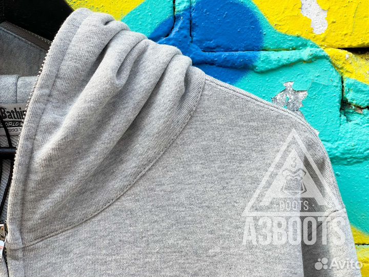 Худи Zip Hoodie bape Basic Grey