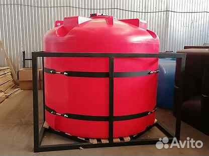 Ёмкость из полиэтилена под удобрения в обрешётке