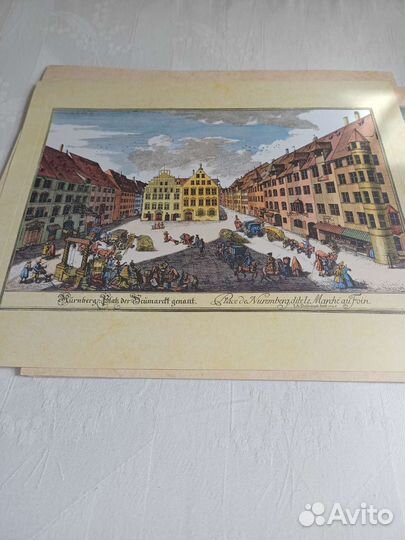 Гравюры Германия, лот из 16 гравюр