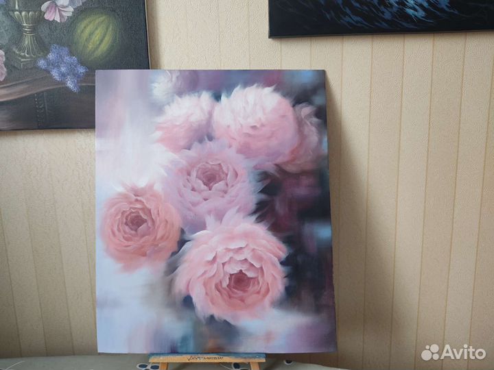 Картина маслом Пионы