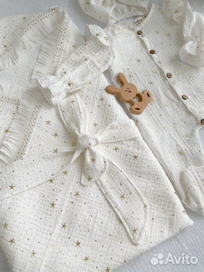 Муслиновый комплект на выписку Evafoxy