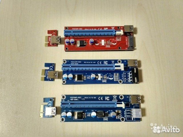 Райзеры riser 6-PIN/Molex/SATA