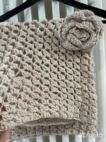 Шарф хомут снуд + брошка, ручная вязка на заказ