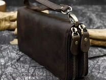 Кожаный мужской клатч портмоне кошелек