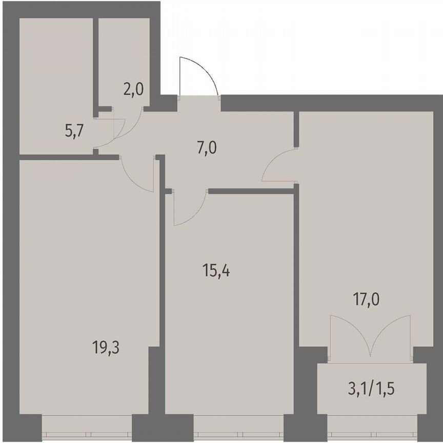 2-к. квартира, 68 м², 2/13 эт.