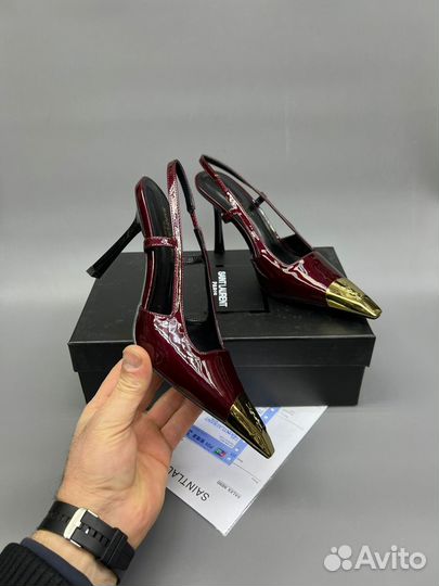 Туфли женские Yves Saint Laurent бордовые