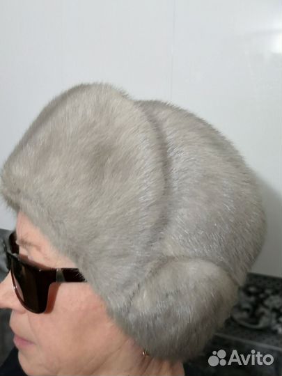 Шапка ушанка норковая женская,формовка,раз.55-56