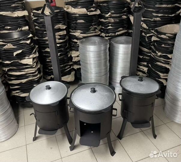 Казан узбекский 12 л с печью трубой (артикул 2725)