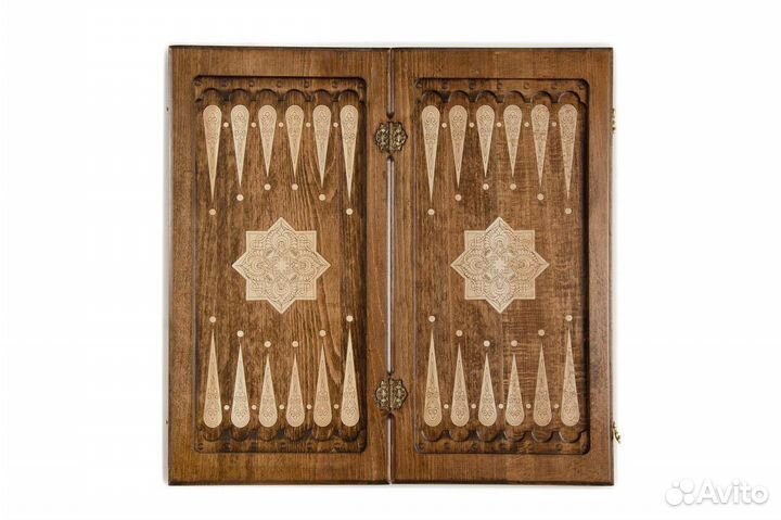 Нарды и шашки резные Узор из золота 60 х 60 см бук Армения 62602