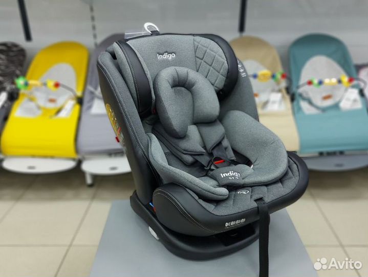 Автокресло Indigo Aero 0-1-2-3 Isofix серый