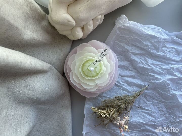 Набор подарочный ,Свеча бутон, цветок