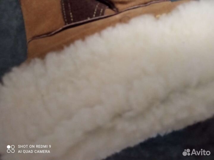 Перчатки мужские утеплённые, натур. мех, замша