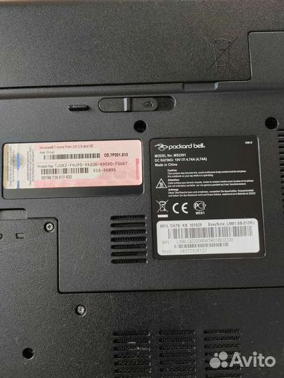 Ноутбук экран 17.3, Packard Bell ms2291