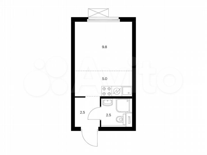 Квартира-студия, 19,8 м², 21/33 эт.