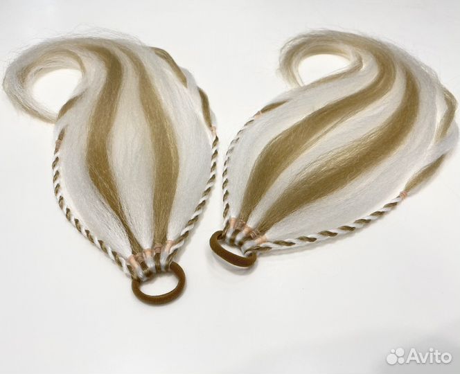 Афро хвостики, резинка для волос с канеколоном