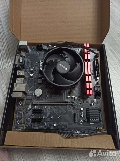 Комплект b450 новая/ryzen 5/16 ddr4/кулер