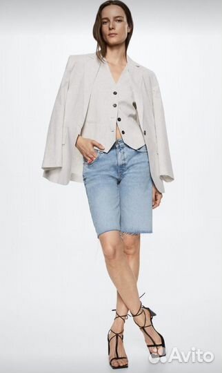 Джинсовые шорты бермуды mango 36
