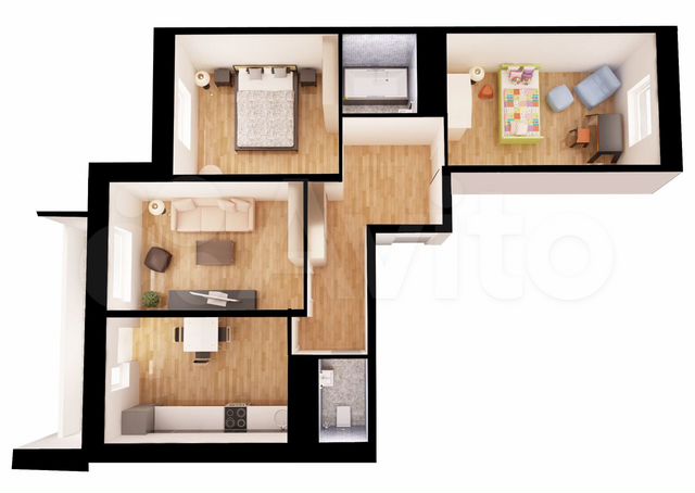 3-к. квартира, 87,5 м², 2/13 эт.