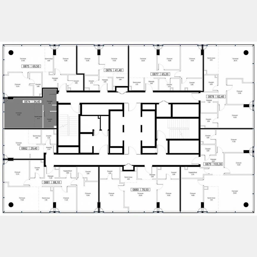 Квартира-студия, 34,4 м², 29/36 эт.