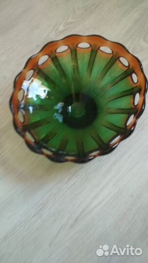 Ваза для фруктов Глазки цветной хрусталь лзхс