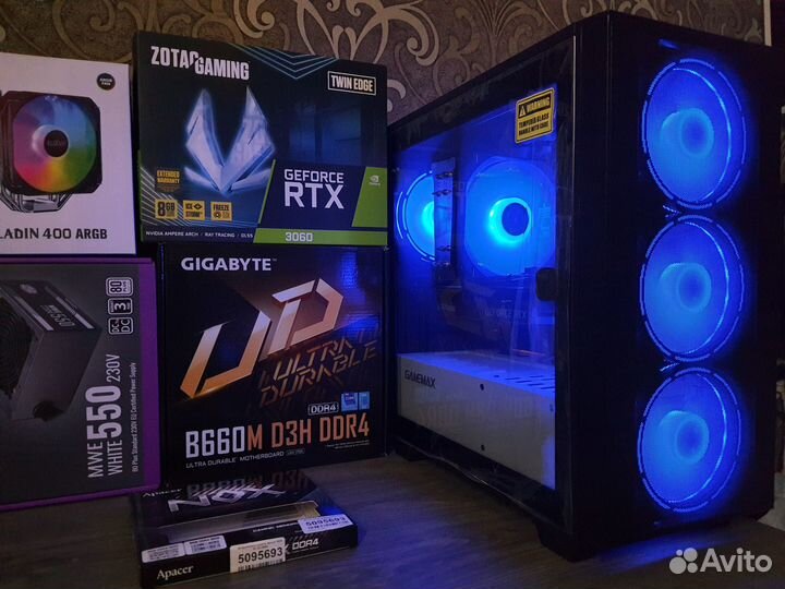 Новый Пк Game Max Aero Core i5 12400F+RTX 3060 12G