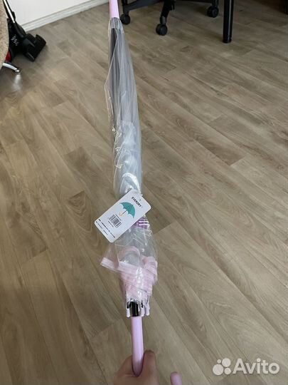 Зонт прозрачный, розовый