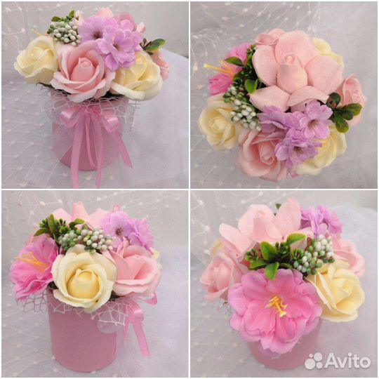 Мыльные розы в коробочках