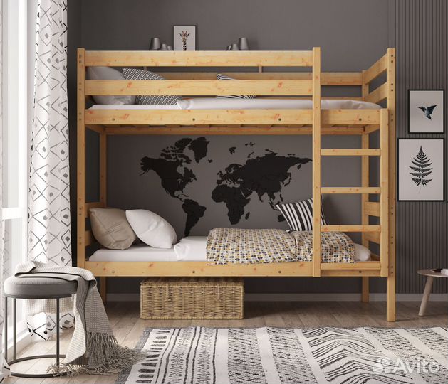 Двухъярусная детская кровать крепче IKEA