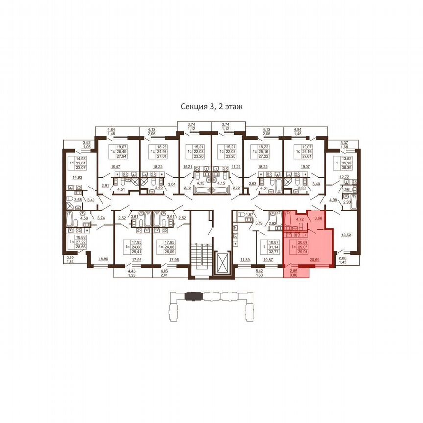 Квартира-студия, 29,9 м², 4/6 эт.