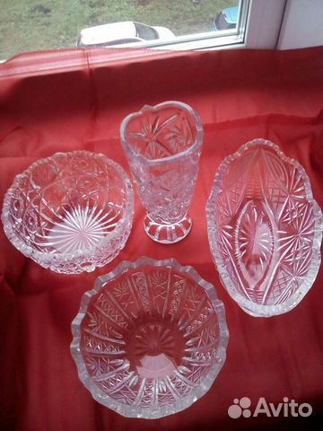 Ваза, салатники хрустальные