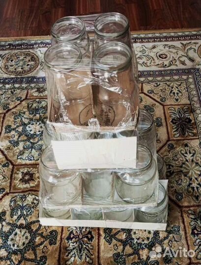 Банки стеклянные, разные,новые, чистые, в упаковке