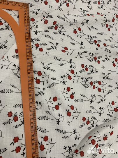 Ткань муслин с принтом на отрез
