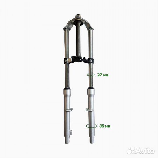 Вилка передняя телескопическая на мопед Альфа, Дельта, Zodiak (d-27мм)