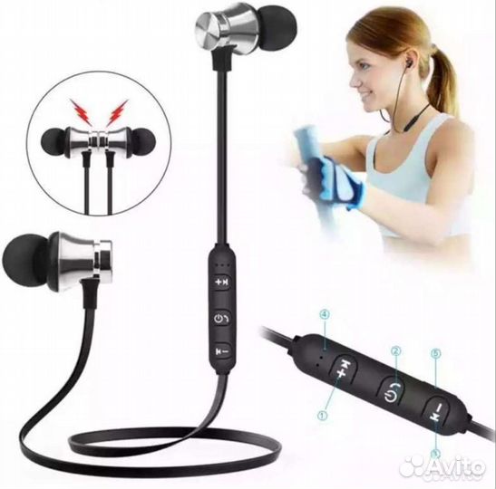 Блютус наушники с микрофоном