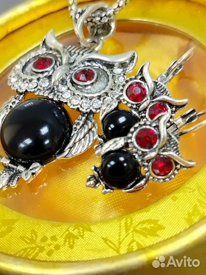 Комплект бижутерии совы