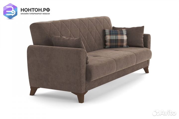 Диван книжка Эдвин 3-х местный коричневый