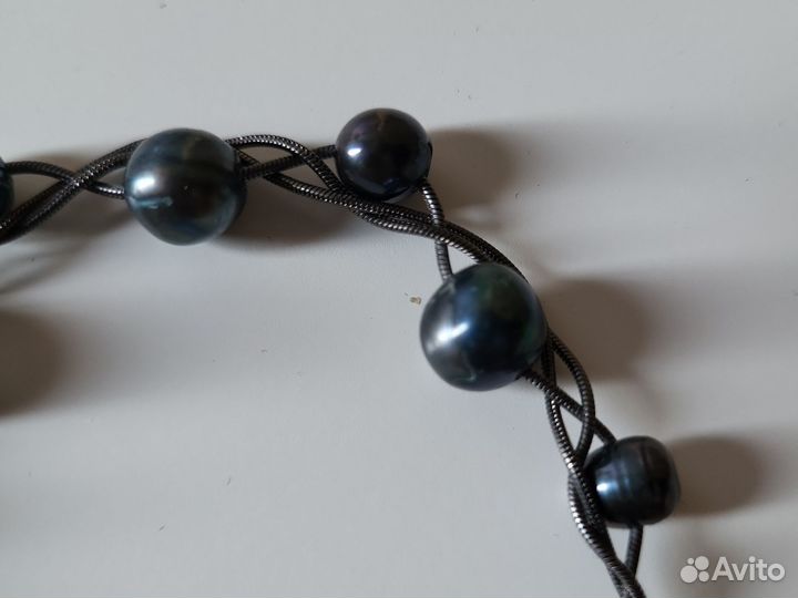 Новый браслет с чёрным речным жемчугом орифлейм